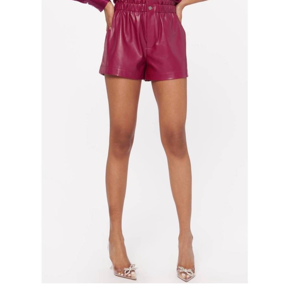 Cami NYC Serenity Vegan Leather Short Beetroot NWT Small